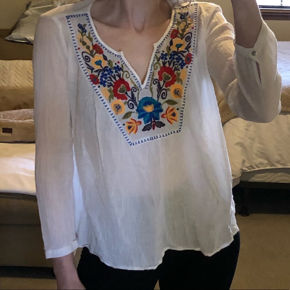 Flowy Embroidered Blouse